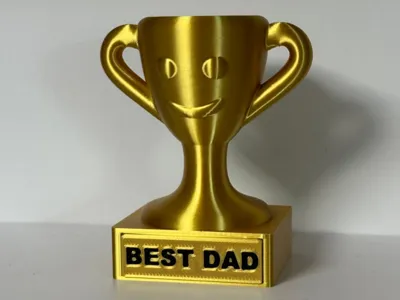 Smiley Father's Day Trophy (4 Text Plates)