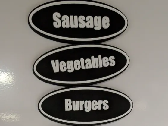 Magnetic Oval Label (Freezer) 10x2mm Magnets