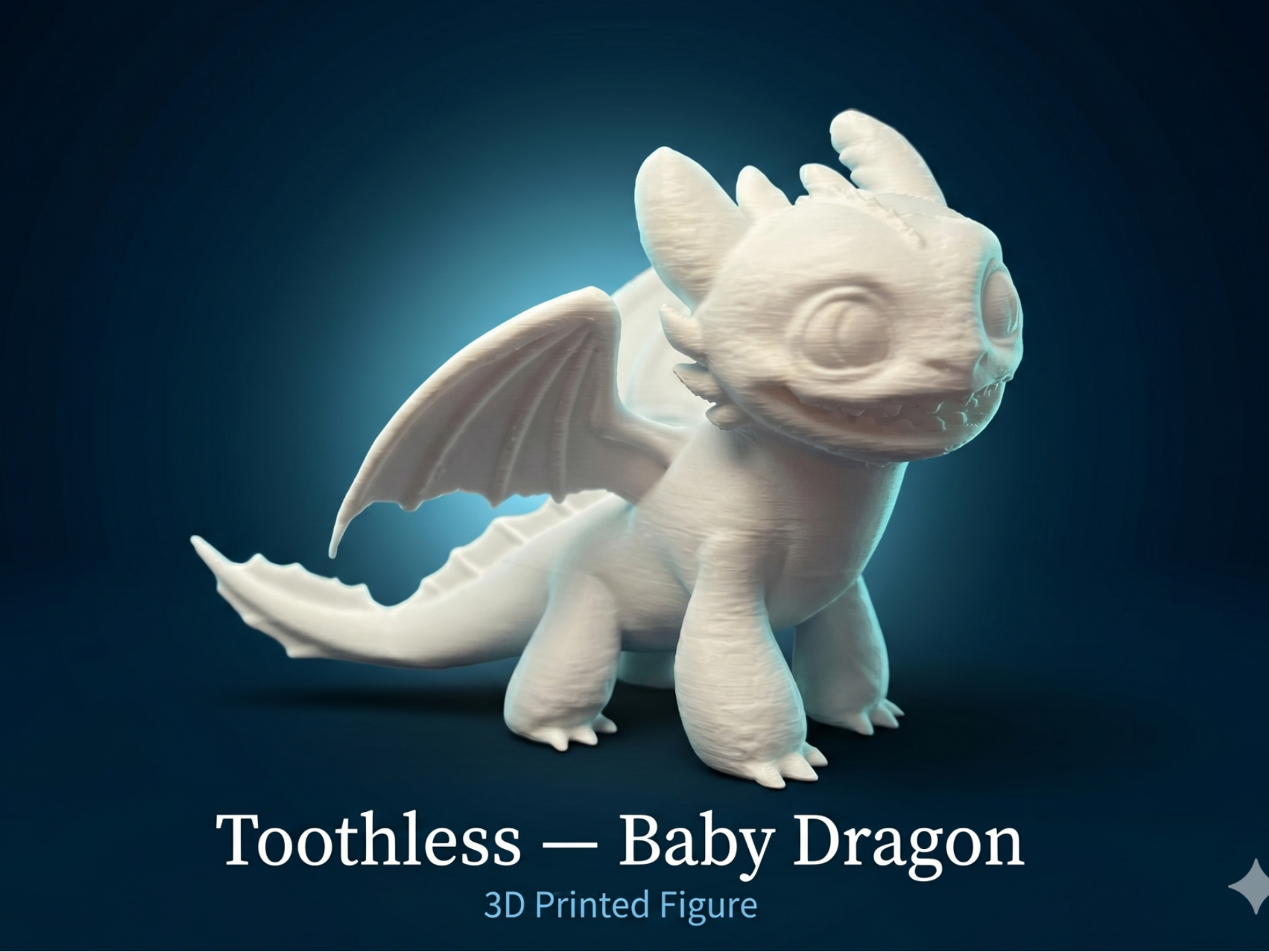 Toothless Baby Dragon — 3D Printed Figure 