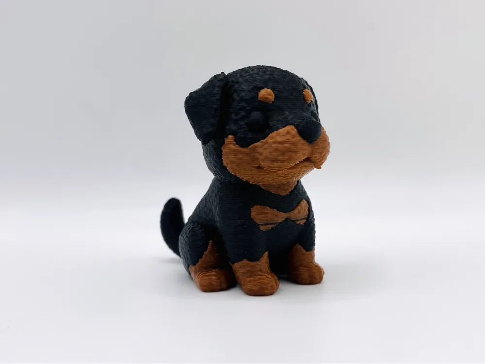 Letrero o emblema decorativo: Knitted Rottweiler. Referencia del modelo original.