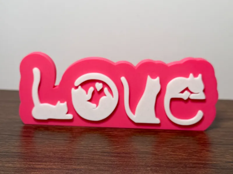 Cat Love Word Art Sign