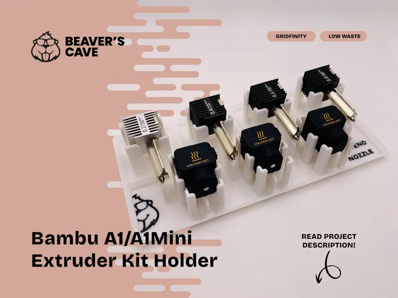 A1/A1 Mini - Extruder Kit Gridfinity Holder 