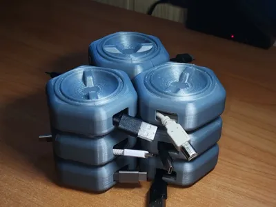 USB Cable Reel - Stackable & Tileable