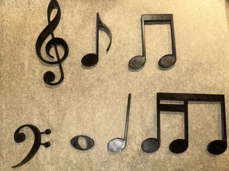 Music notes, rests and clefs