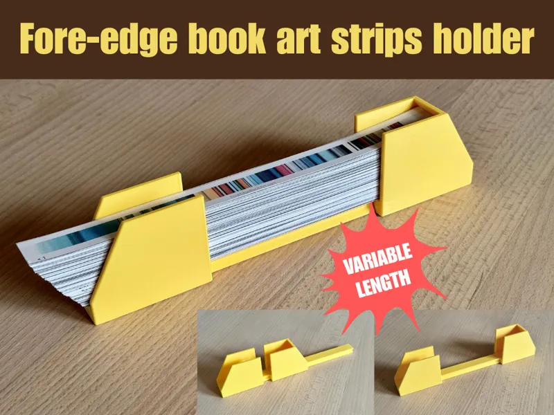 Fore edge book art strips holder (variable length)
