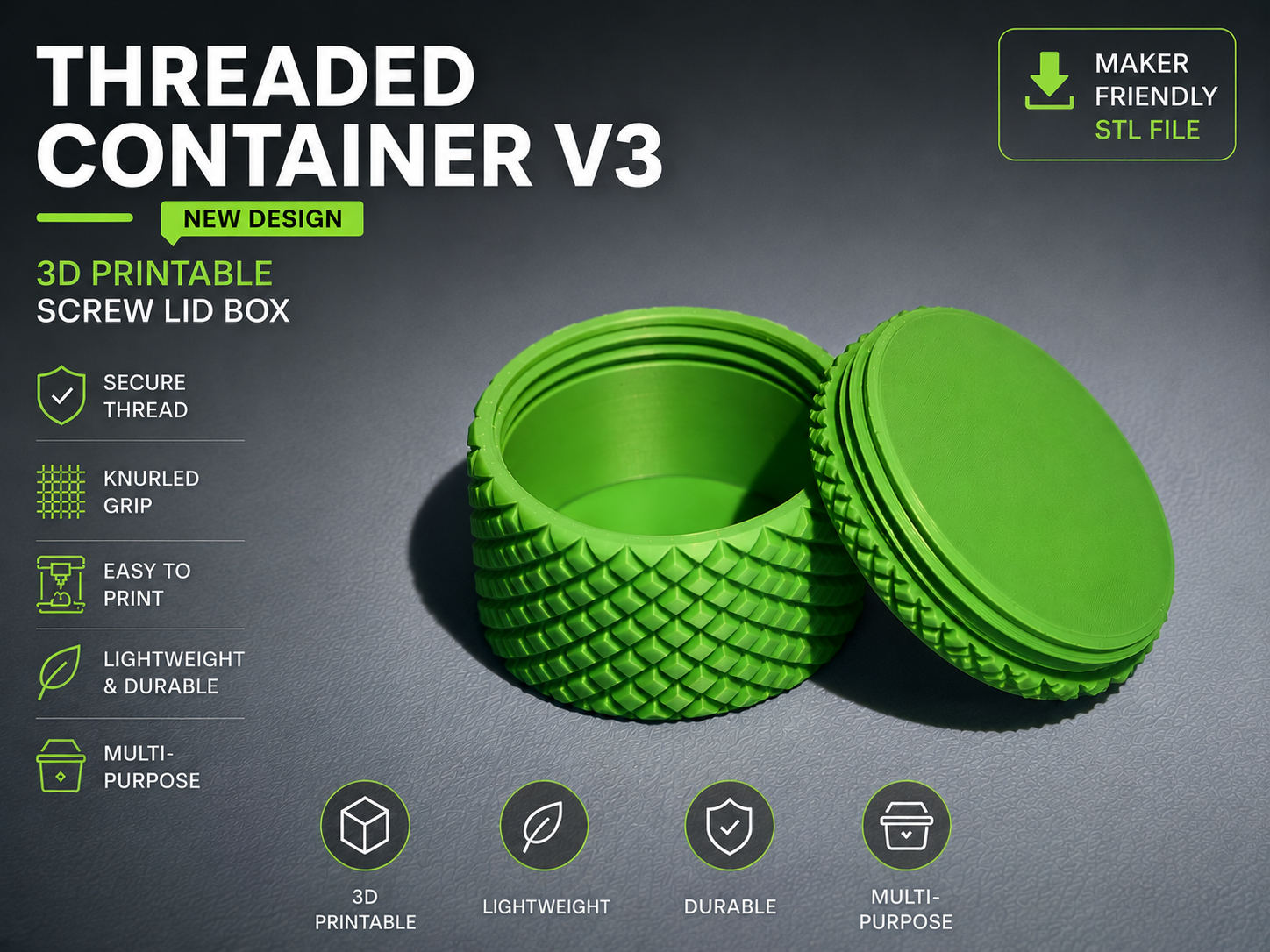 Threaded Container V3 | New improved Design