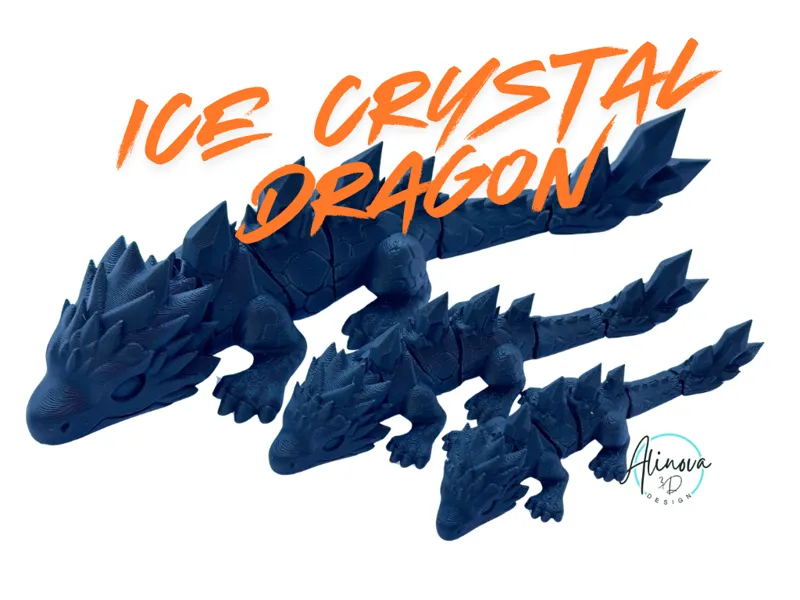 Flexi Crystaldragon Ice Dragon Articulated Fidget