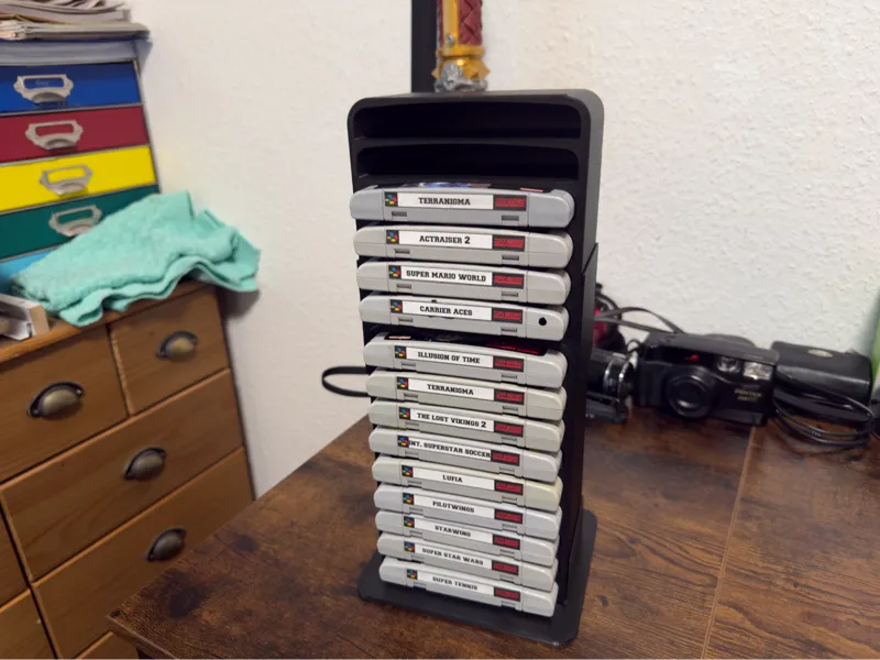SNES PAL Cartridge Holder/Tower