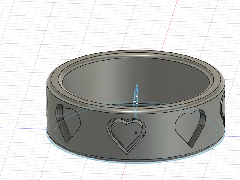 Ring with heart pattern
