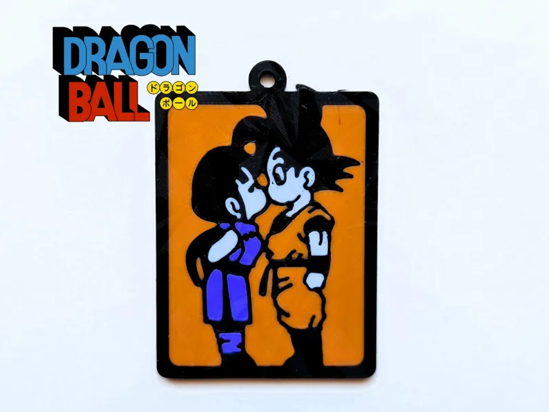 Llavero Goku y Chi-Chi  2D+3D