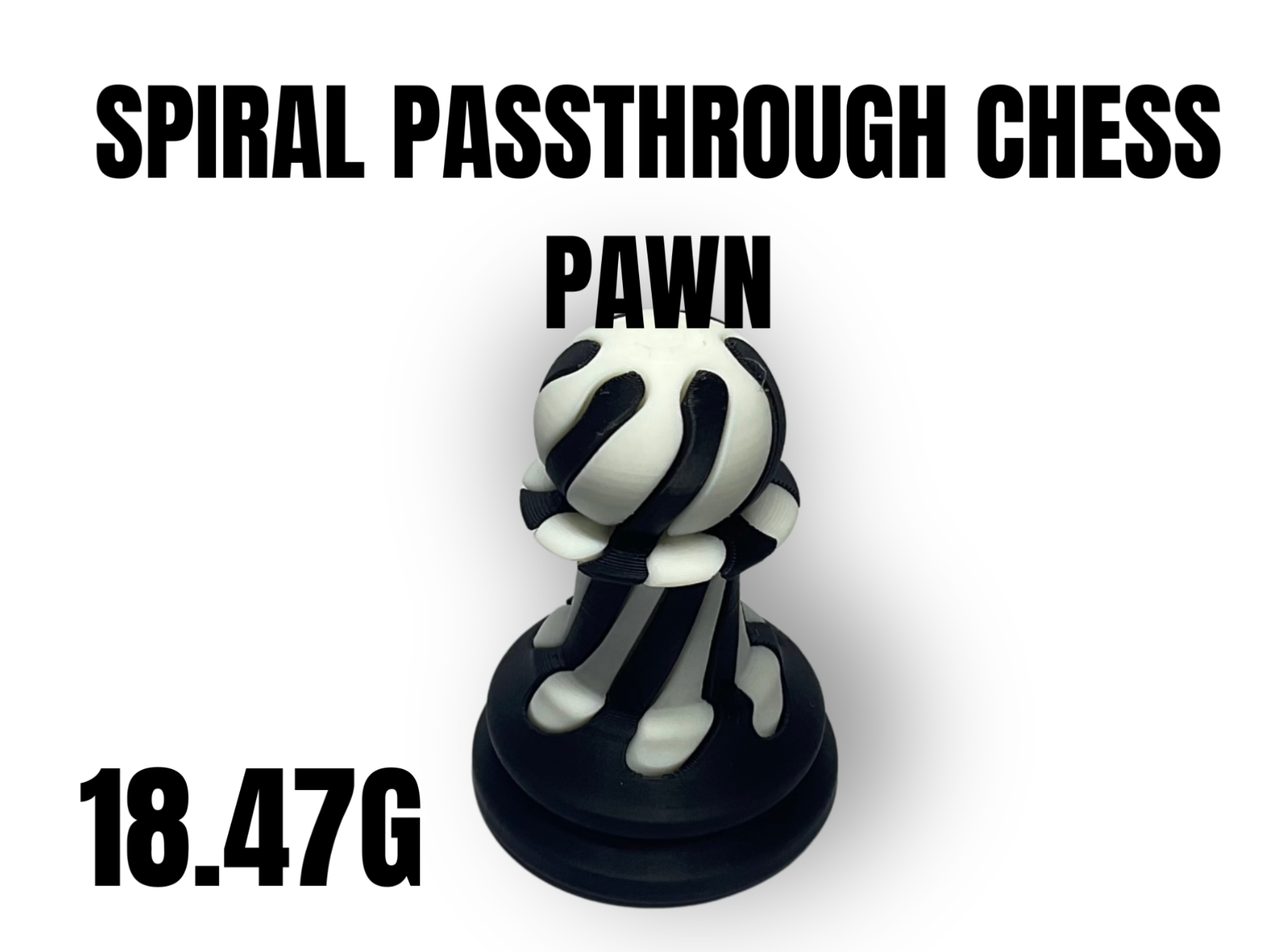 Spiral Passthrough Chess Pawn
