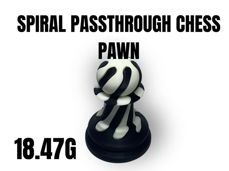 Spiral Passthrough Chess Pawn