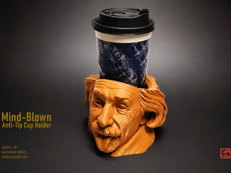 Mind-Blown: Anti-Tip Cup Holder (Einstein)