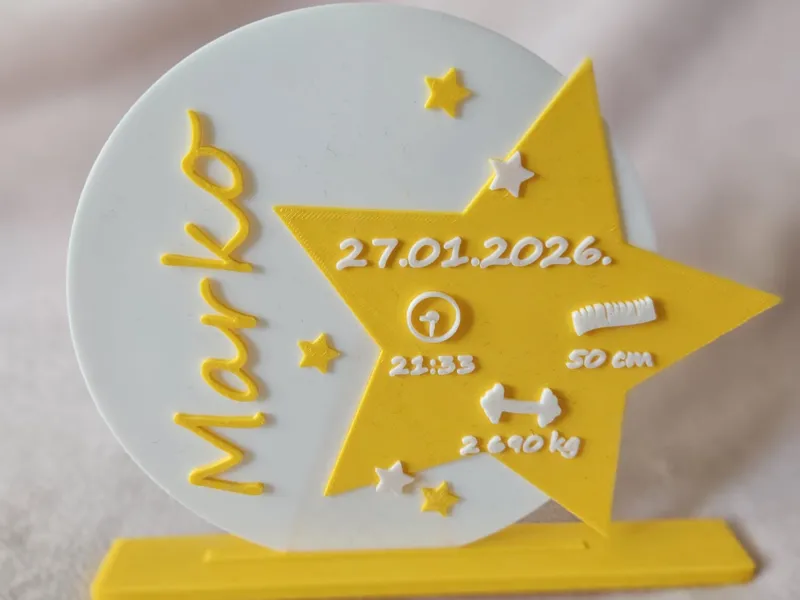 Personalized Baby Birth Star Plaque