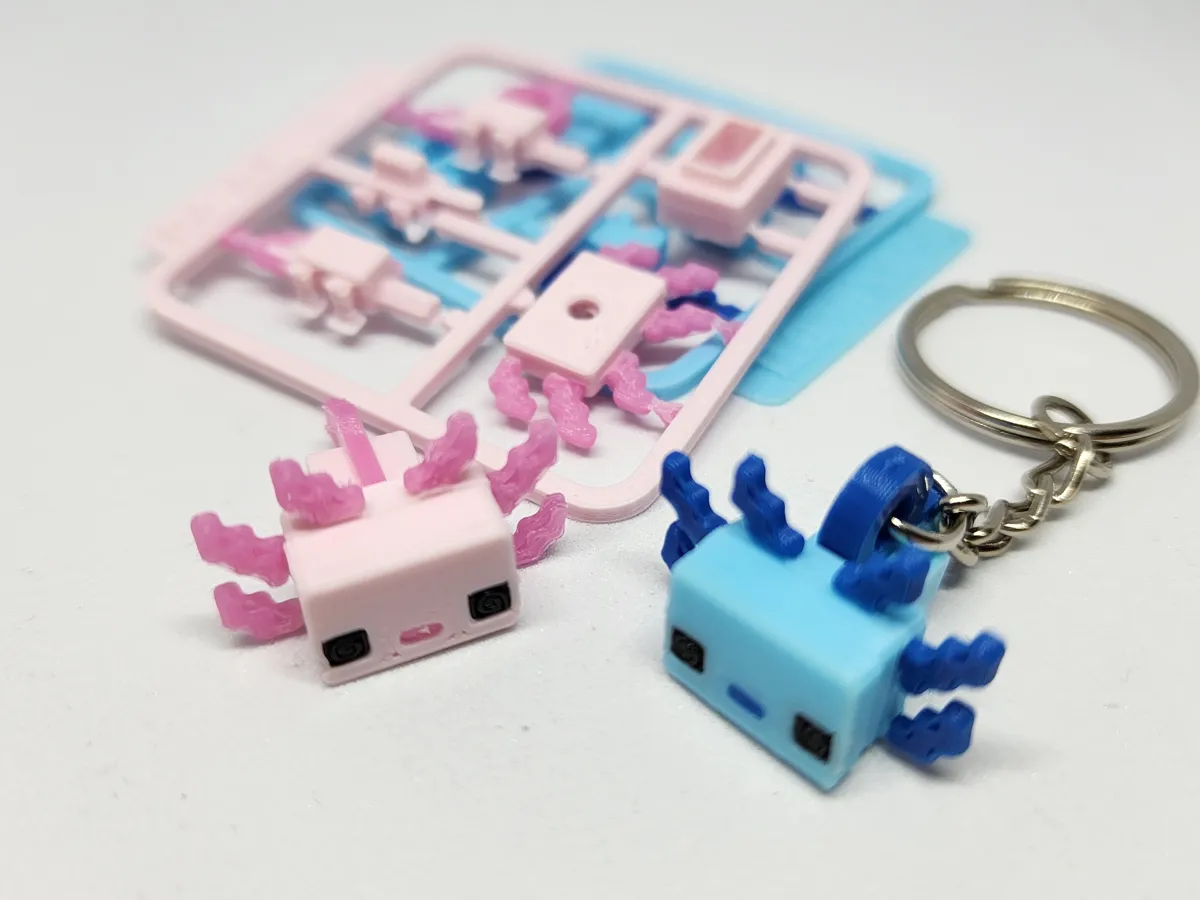 Minecraft-inspire Axolotl Mini Figure Kit/Keychain by chiz_m MakerWorld: Download Free 3D Models - 3D model önizlemesi