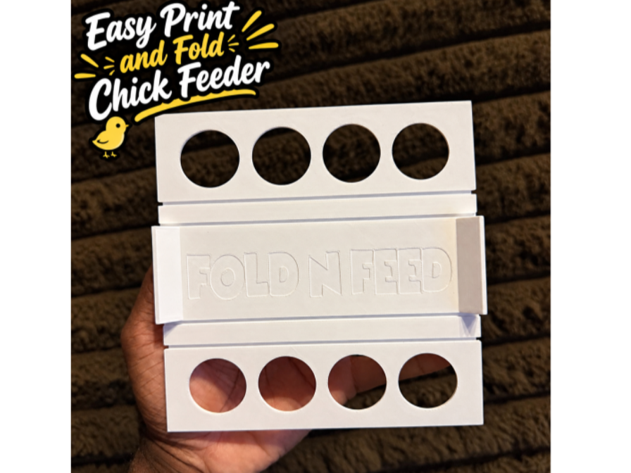 fold glue n feed - chick feeder (3prts) 3D model