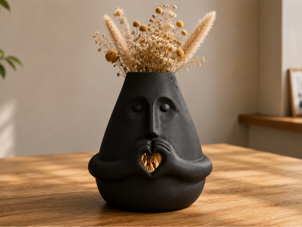 Moa Face Vase –  Vase mit Herzdetail