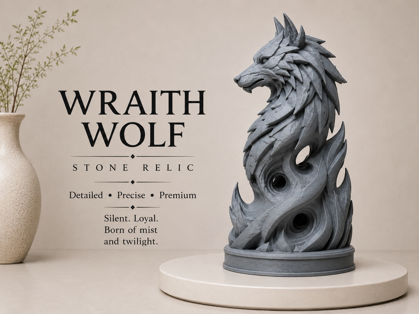 Wraith Wolf – Stone Relic Decor