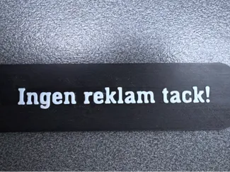 Ingen reklam skylt