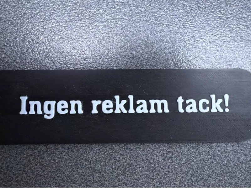 Ingen reklam skylt