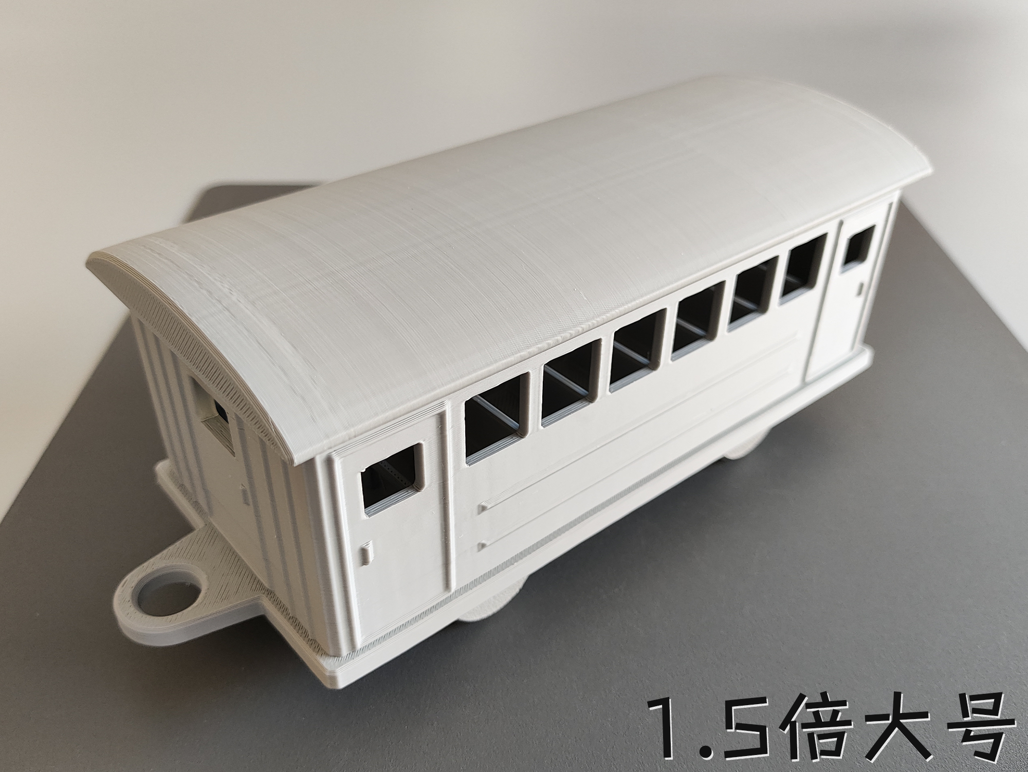 Miniatura 5 do modelo 3D 蒸汽火车，杆能与轮联动，新增车厢：客厢、货箱、板车（无支撑，无需五金件）