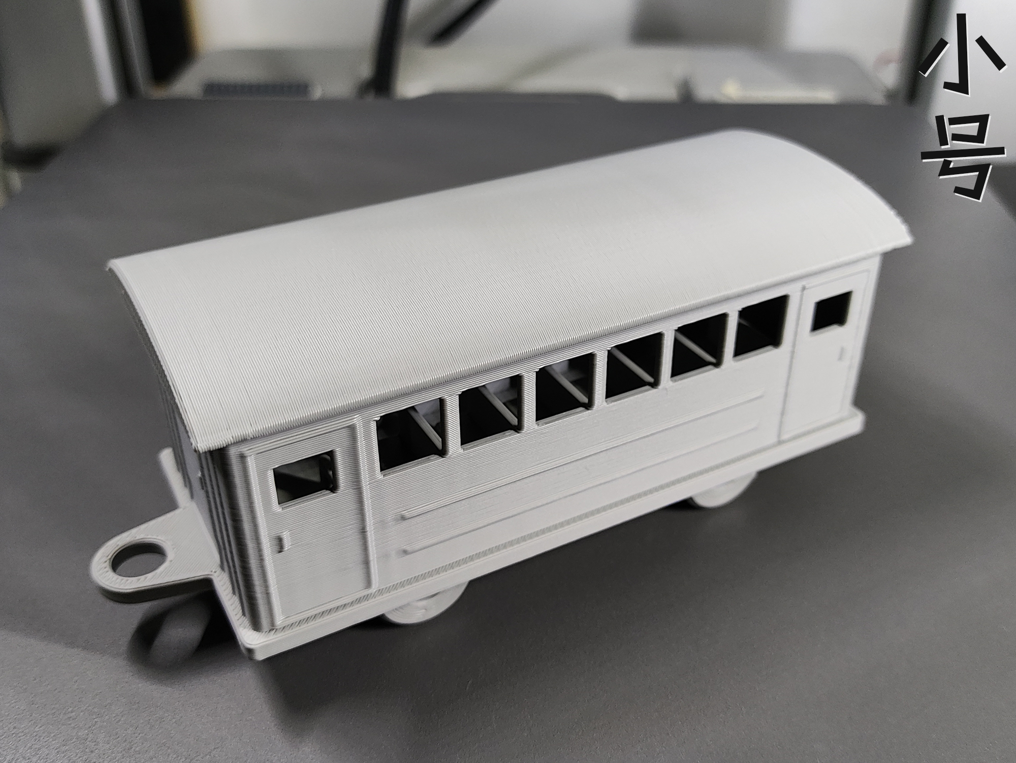Miniatura 4 do modelo 3D 蒸汽火车，杆能与轮联动，新增车厢：客厢、货箱、板车（无支撑，无需五金件）