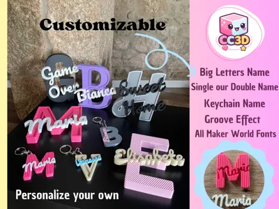 Customizable Letter Name and Keychain