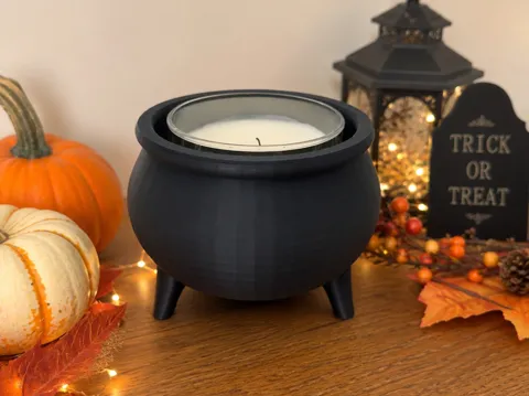 Accesorio de iluminación decorativa: Candle Holder Cauldron — referencia de MakerWorld