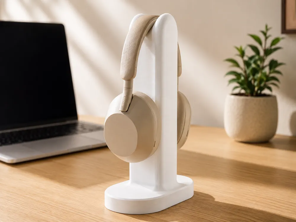 Soporte para celular: Sculptural Minimalist Headphone Stand. Referencia del modelo original.