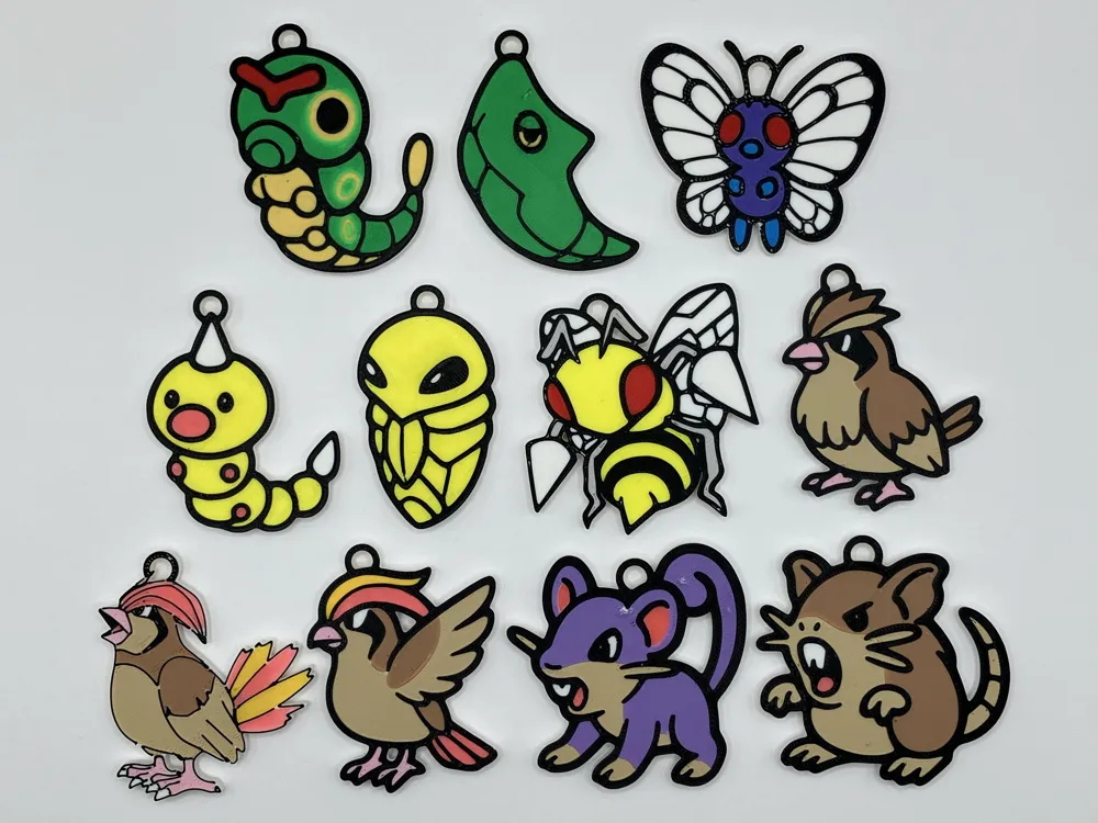 Pokedex keychains - Pokemon Gen 1 ornament 010-020 - Free 3D Print ...