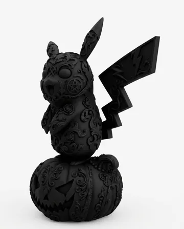 Figura decorativa: Goth Halloween Pokemon Pikachu Pumpkin Statue — vista de referencia 5