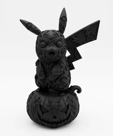 Figura decorativa: Goth Halloween Pokemon Pikachu Pumpkin Statue — vista de referencia 4
