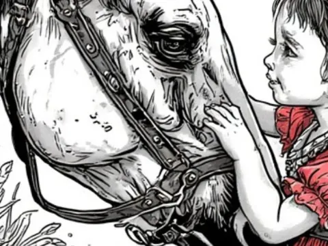 Little girl with horse
