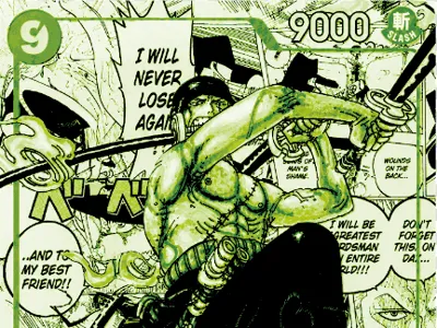 Hueforge One Piece manga card of ZORO