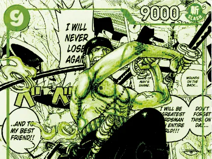 Hueforge Carta manga One piece de ZORO