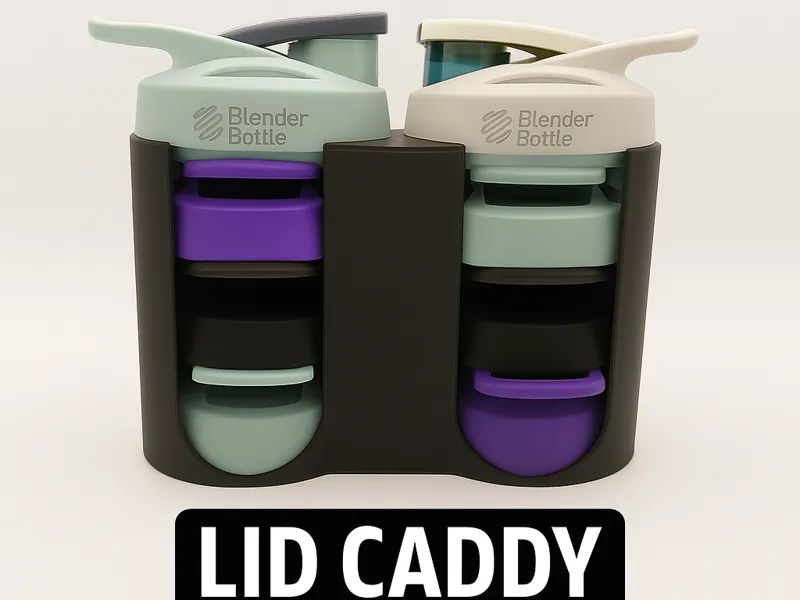 Shaker Bottle Lid Caddy