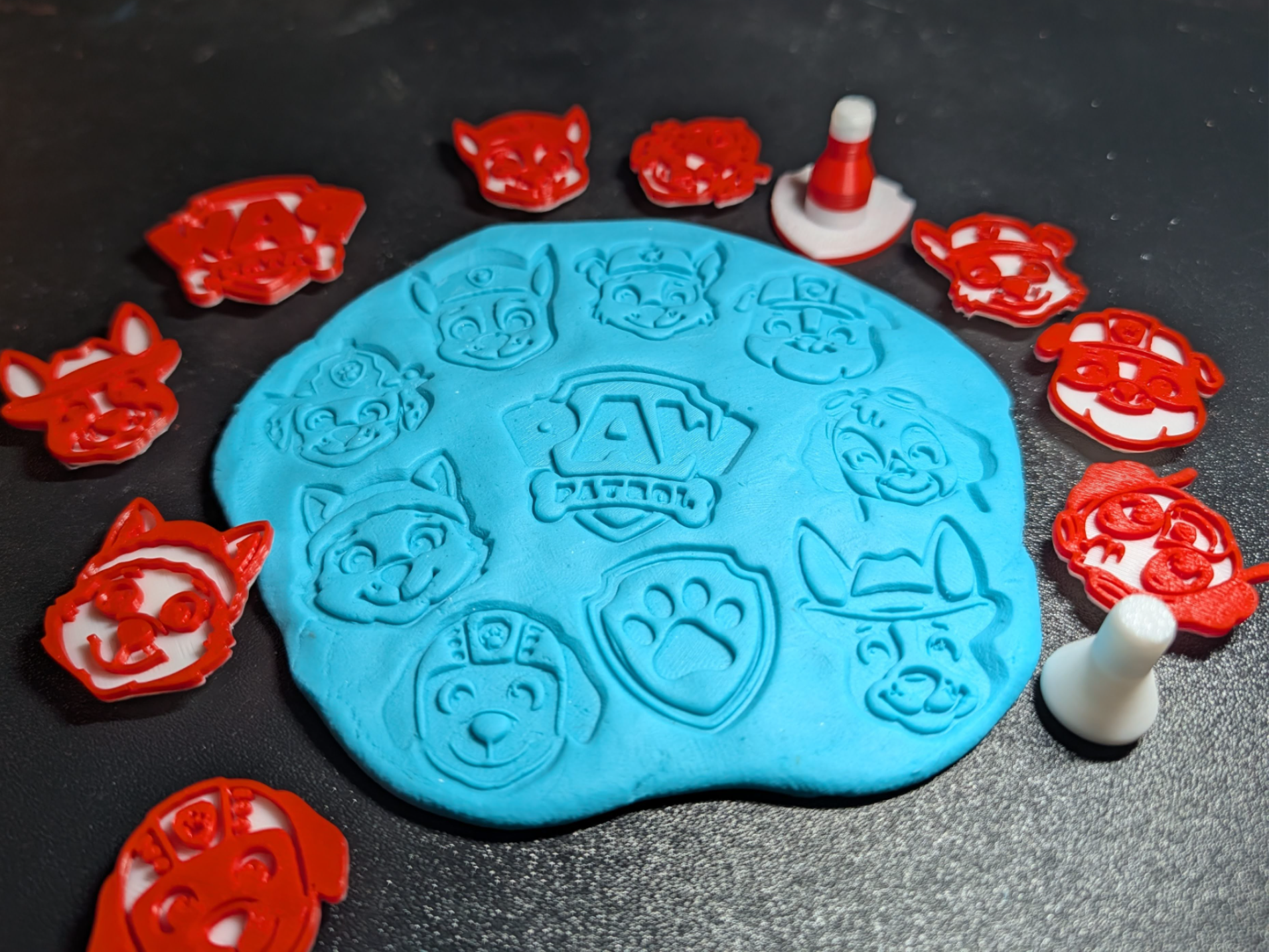 Paw Patrol play doh stamps