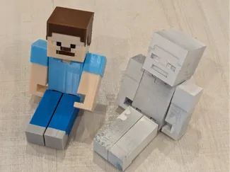 Articulated Minecraft Steve with separating head