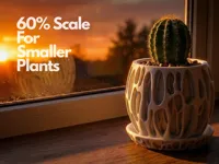 0.2mm layer 2 walls, 7% infill, scaled down to 60% for small