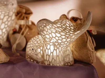 Voronoi Elephant  Tea Light candle (remix)