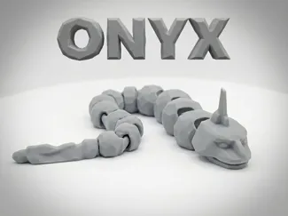 Articulated Onix Flexy Rock Pokemon Print in Place