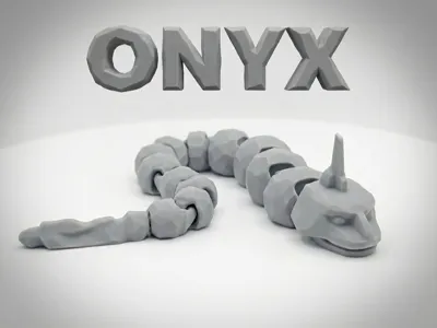 Articulated Onix Flexy Rock Pokemon Print in Place