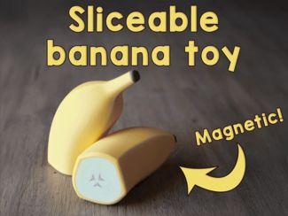 Sliceable magnetic banana toy