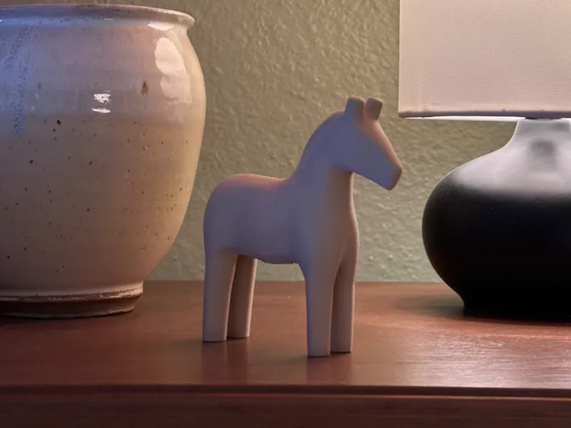 Carved toy horse decor