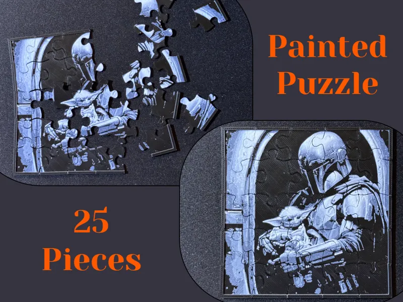 Mandalorian & Yoda Star Wars - Puzzle or Magnet