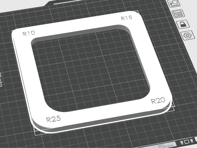 Gabarit pour défonceuse (arrondis R10 à R25)