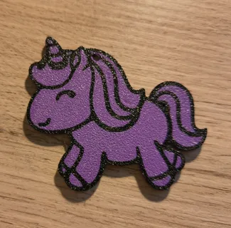 Purple Unicorn Keychain