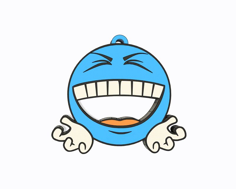 Blue Emoji - Huhahaha Keychain, Earring, Bagcharm