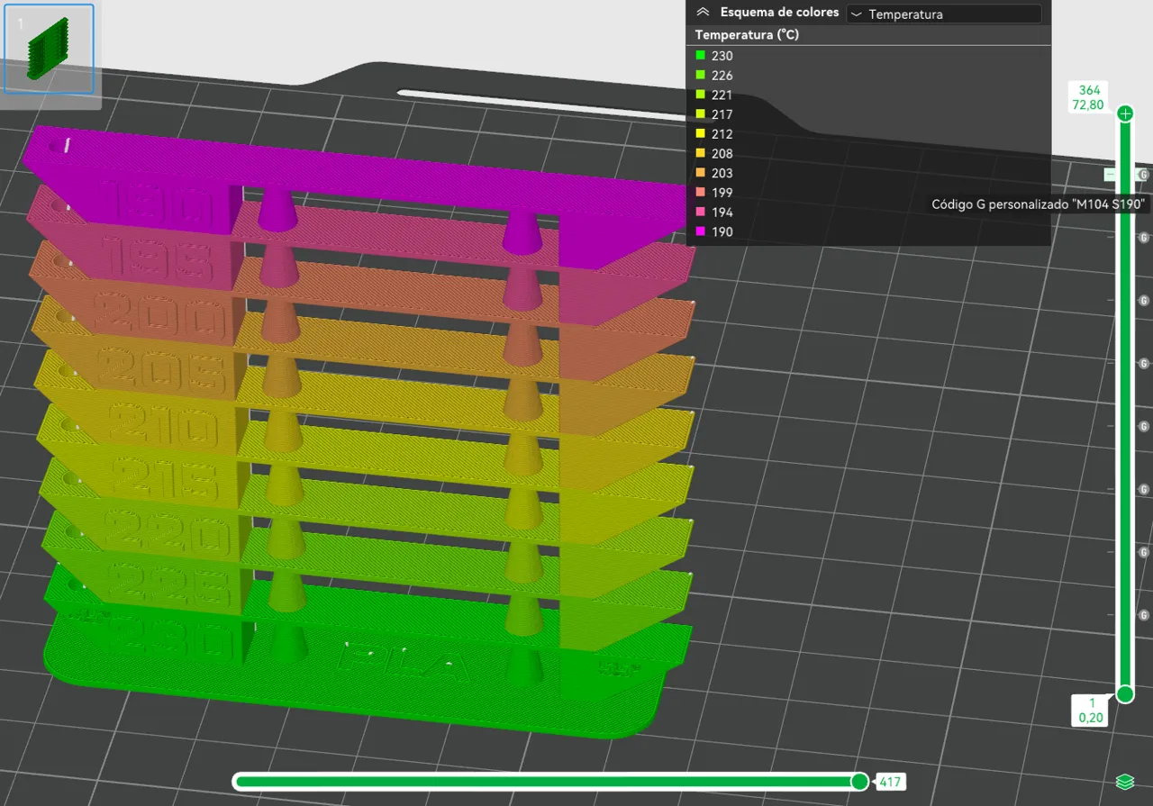 Tower Temp / Temperature Tower Test -PLA-ABS-PETG view 4