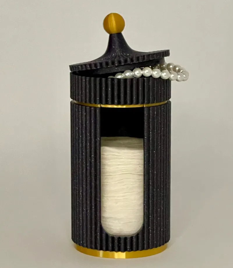 Modern heritage cotton pad dispenser & hidden tray